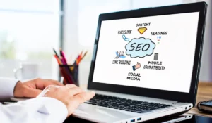 Search Engine Optimization (SEO) Concept On Laptop Screen